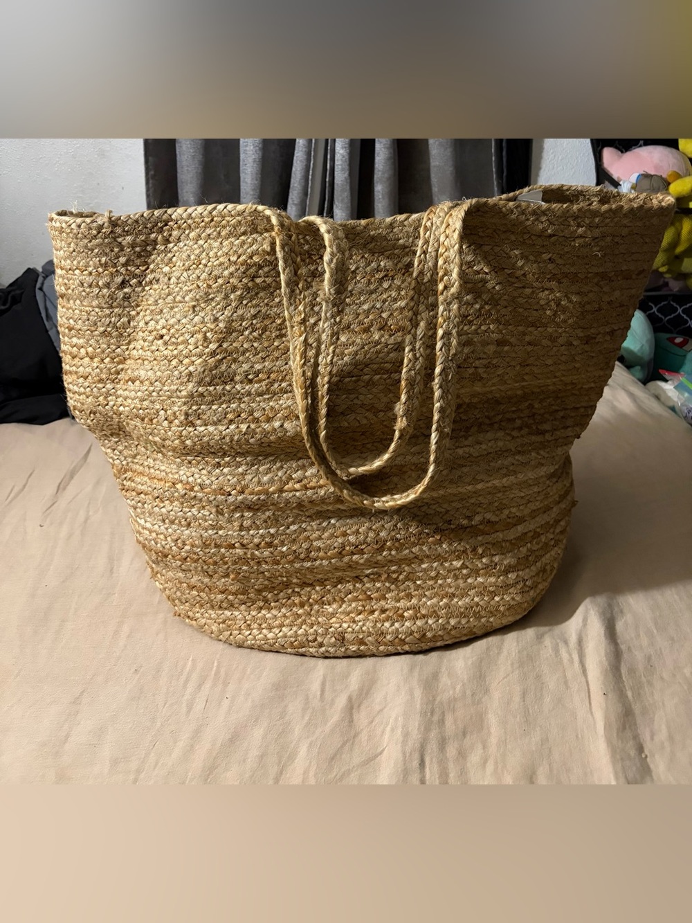 100% Jute laundry bag 18x18